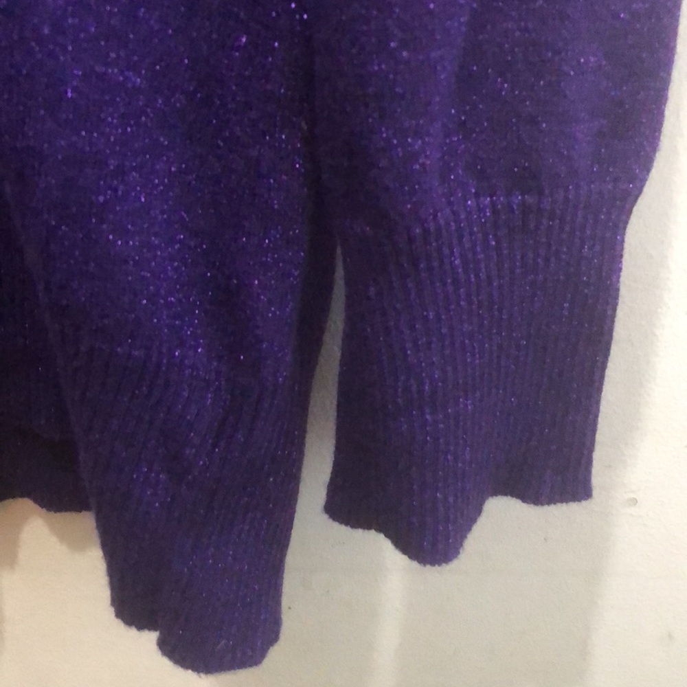 PRETTY! METALLIC THREAD PURPLE CARDIGAN - Picture 6 of 9